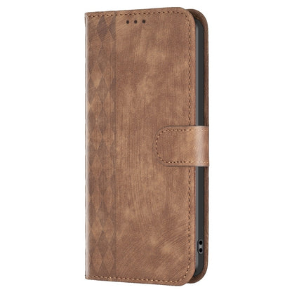 For Xiaomi 13 Pro Plaid Embossed Leather Phone Case(Brown) - 13 Pro Cases by buy2fix | Online Shopping UK | buy2fix