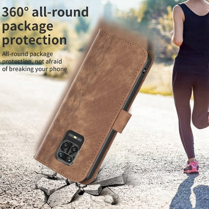 For Xiaomi Redmi Note 9 Pro Plaid Embossed Leather Phone Case(Brown) - Xiaomi Cases by buy2fix | Online Shopping UK | buy2fix