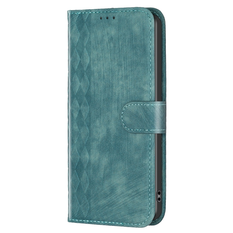 For Xiaomi Redmi Note 12 5G Global Plaid Embossed Leather Phone Case(Green) - Note 12 Cases by buy2fix | Online Shopping UK | buy2fix