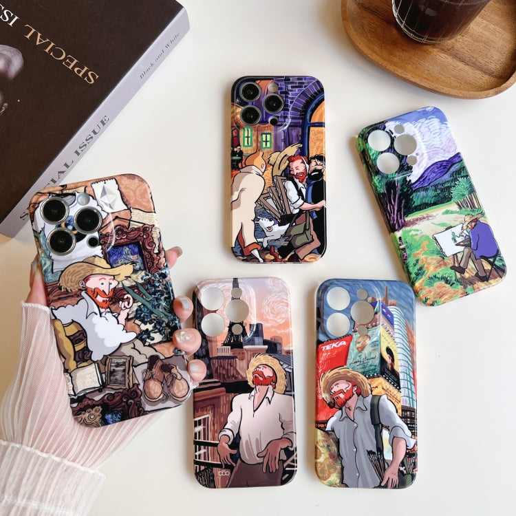 For iPhone 14 Pro Precise Hole Oil Painting Pattern PC Phone Case(Painting) - iPhone 14 Pro Cases by buy2fix | Online Shopping UK | buy2fix