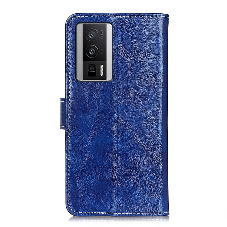 For Xiaomi Poco F5 Pro/Redmi K60/K60 Pro Retro Crazy Horse Texture Horizontal Flip Leather Phone Case(Blue) - Xiaomi Cases by buy2fix | Online Shopping UK | buy2fix