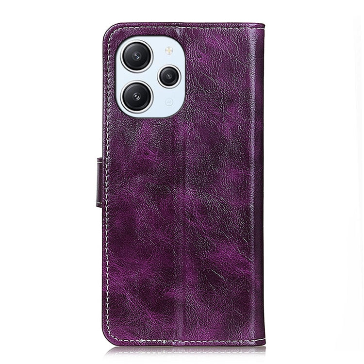 For Xiaomi Redmi 12 4G Retro Crazy Horse Texture Horizontal Flip Leather Phone Case(Purple) - Xiaomi Cases by buy2fix | Online Shopping UK | buy2fix