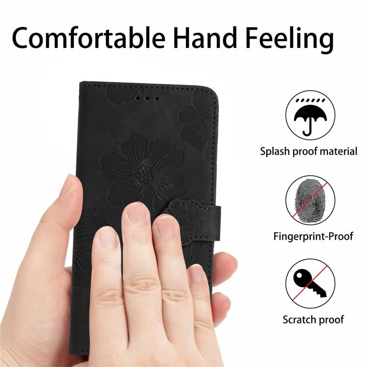 For Xiaomi 12T  / 12T Pro Flower Embossing Pattern Leather Phone Case(Black) - Xiaomi Cases by buy2fix | Online Shopping UK | buy2fix