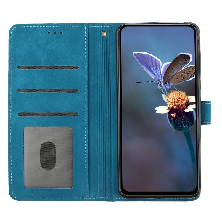 For Xiaomi Redmi 9C Flower Embossing Pattern Leather Phone Case(Blue) - Xiaomi Cases by buy2fix | Online Shopping UK | buy2fix