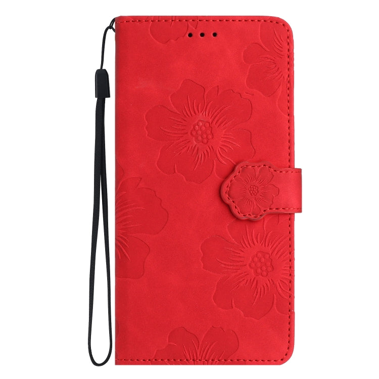 For Xiaomi Redmi 9C Flower Embossing Pattern Leather Phone Case(Red) - Xiaomi Cases by buy2fix | Online Shopping UK | buy2fix