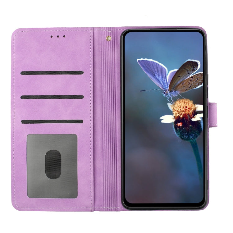 For Xiaomi Redmi 10 Flower Embossing Pattern Leather Phone Case(Purple) - Xiaomi Cases by buy2fix | Online Shopping UK | buy2fix