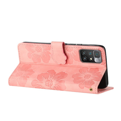 For Xiaomi Redmi 10 2022 Flower Embossing Pattern Leather Phone Case(Pink) - Xiaomi Cases by buy2fix | Online Shopping UK | buy2fix