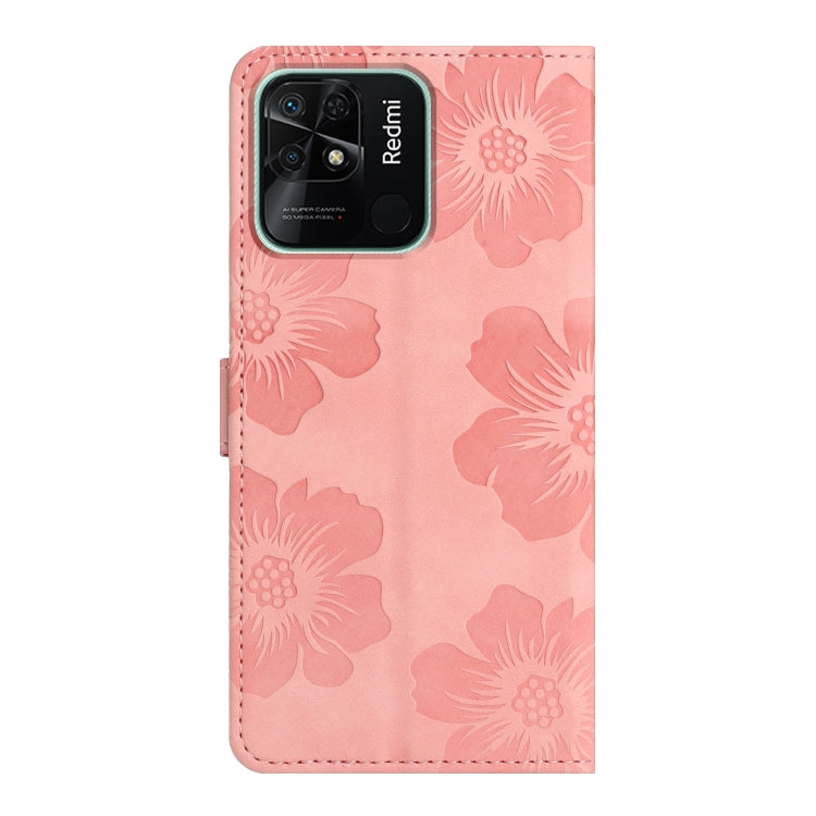 For Xiaomi Redmi 10C Flower Embossing Pattern Leather Phone Case(Pink) - Xiaomi Cases by buy2fix | Online Shopping UK | buy2fix