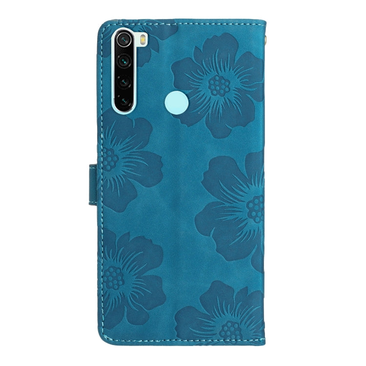 For Xiaomi Redmi Note 8T Flower Embossing Pattern Leather Phone Case(Blue) - Xiaomi Cases by buy2fix | Online Shopping UK | buy2fix