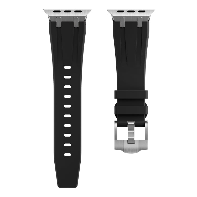 AP Silicone Watch Band For Apple Watch Ultra 49mm(Silver Black) - Watch Bands by buy2fix | Online Shopping UK | buy2fix
