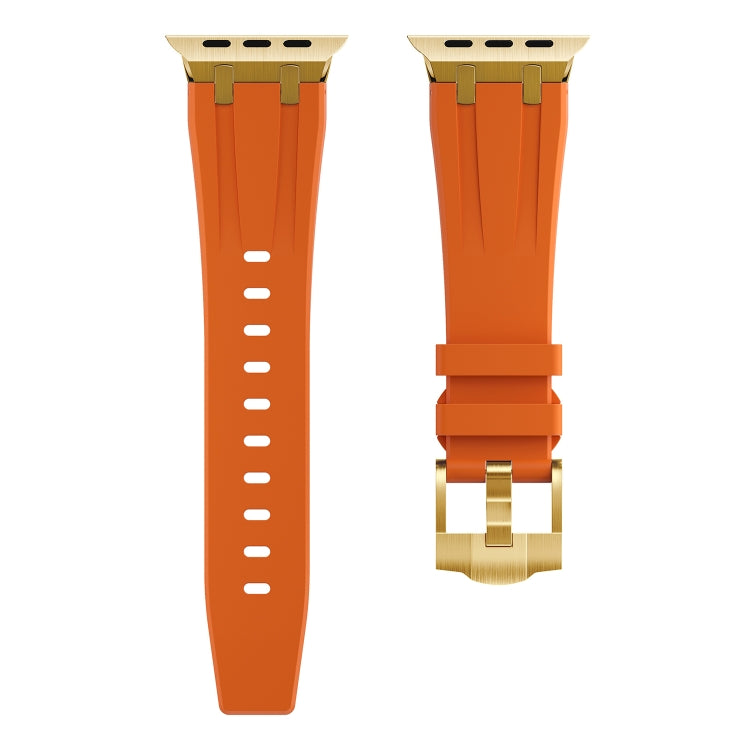 AP Silicone Watch Band For Apple Watch 7 45mm(Gold Orange) - Watch Bands by buy2fix | Online Shopping UK | buy2fix