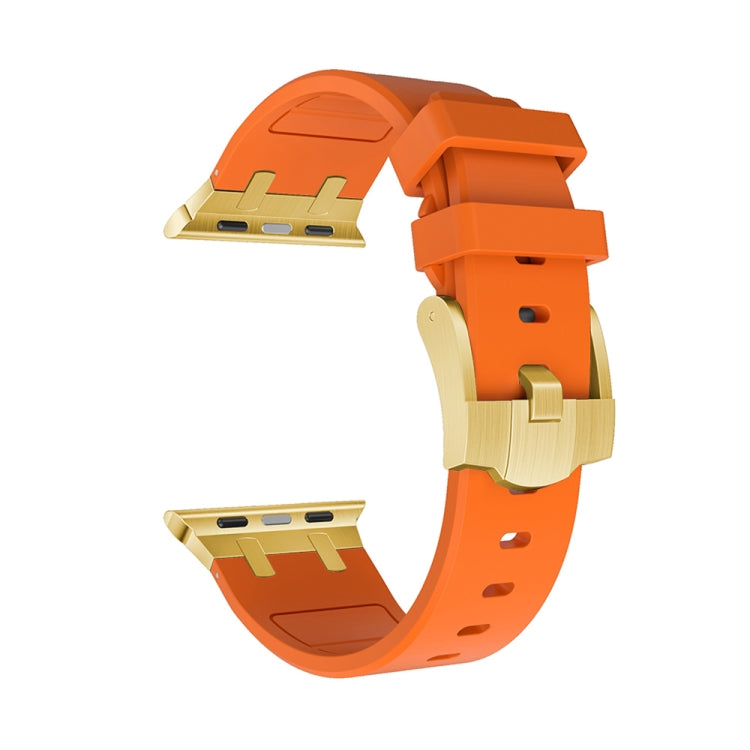AP Silicone Watch Band For Apple Watch 7 45mm(Gold Orange) - Watch Bands by buy2fix | Online Shopping UK | buy2fix
