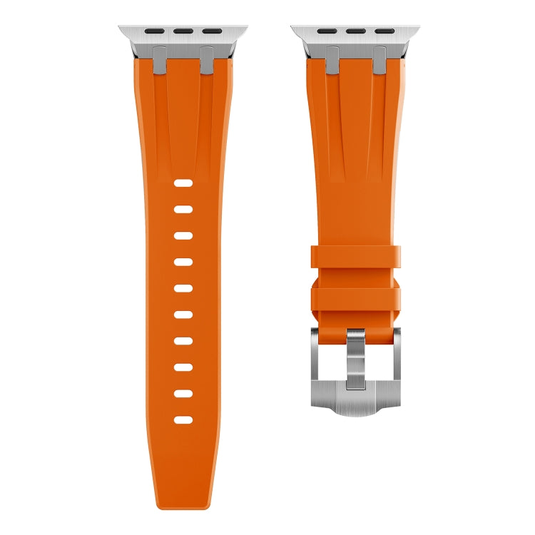 AP Silicone Watch Band For Apple Watch 2 38mm(Silver Orange) - Watch Bands by buy2fix | Online Shopping UK | buy2fix