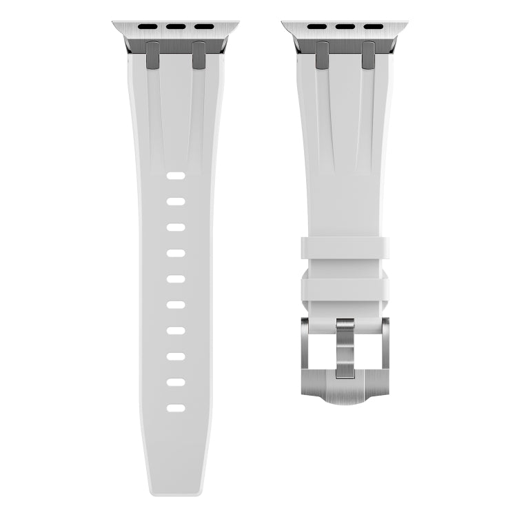 AP Silicone Watch Band For Apple Watch 42mm(Silver White) - Watch Bands by buy2fix | Online Shopping UK | buy2fix