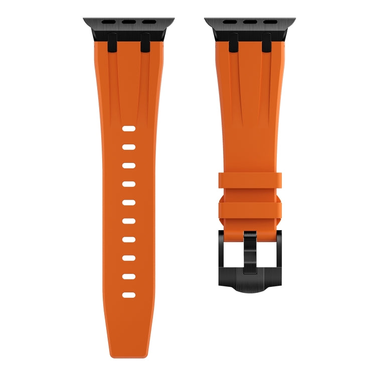 AP Silicone Watch Band For Apple Watch SE 2023 40mm(Black Orange) - Watch Bands by buy2fix | Online Shopping UK | buy2fix