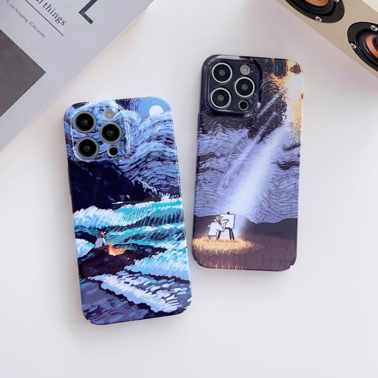 For iPhone 13 Pro Precise Hole Oil Painting Pattern PC Phone Case(Shine) - iPhone 13 Pro Cases by buy2fix | Online Shopping UK | buy2fix