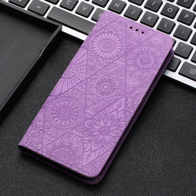 For Samsung Galaxy A32 5G Ethnic Embossed Adsorption Leather Phone Case(Purple) - Galaxy A32 5G Cases by buy2fix | Online Shopping UK | buy2fix