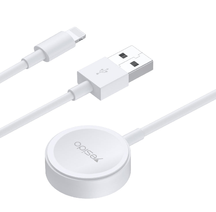 Yesido CA70 For Apple Watch 2 in 1 USB to 8 Pin Wireless Magnetic Watch Charger, Cable Length: 1.5m(White) - Charger / Holder by Yesido | Online Shopping UK | buy2fix