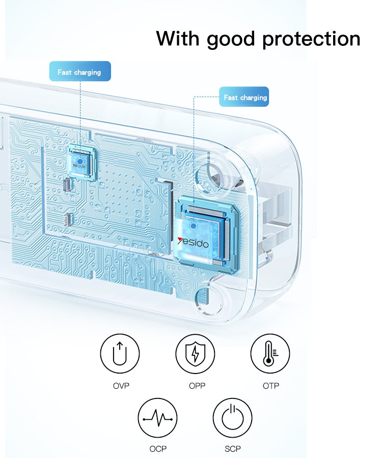 Yesido MC-18 PD 20W + QC 3.0 3250W High Power Fast Charging Socket(EU Plug) - Extension Socket by Yesido | Online Shopping UK | buy2fix