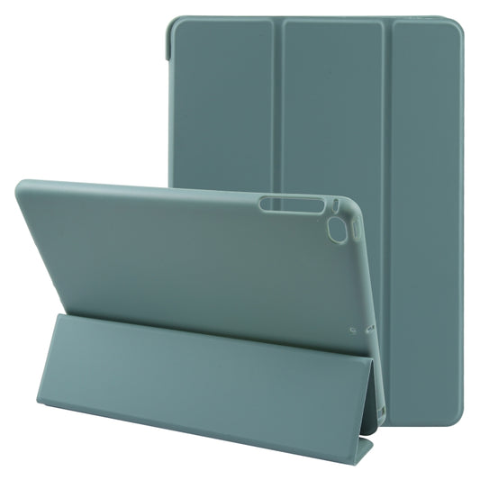 For iPad 9.7 2018 & 2017 / Air / Air2 GEBEI 3-folding Holder Shockproof Flip Leather Tablet Case(Dark Green) - iPad 9.7 (2018) & (2017) Cases by GEBEI | Online Shopping UK | buy2fix