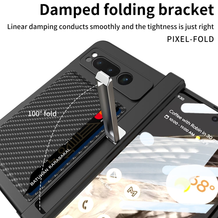 For Google Pixel Fold GKK Integrated Fold Hinge Full Coverage Phone Case with Card Bag(Black) - Google Cases by GKK | Online Shopping UK | buy2fix