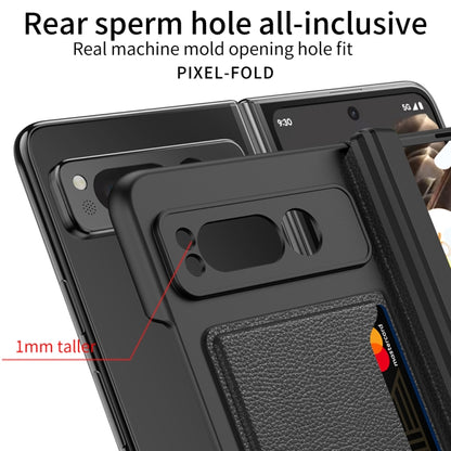 For Google Pixel Fold GKK Integrated Fold Hinge Full Coverage Phone Case with Card Bag(Black) - Google Cases by GKK | Online Shopping UK | buy2fix