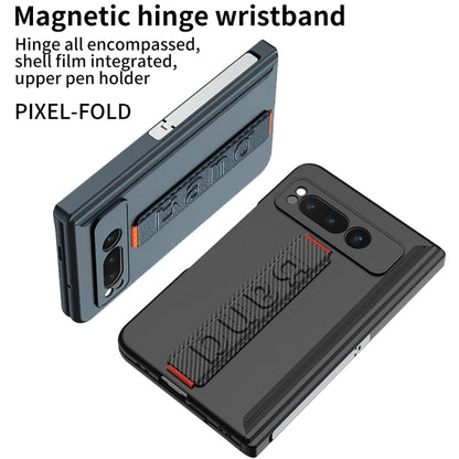 For Google Pixel Fold GKK Integrated Fold Hinge Full Coverage Phone Case with Wrist Strap(Black) - Google Cases by GKK | Online Shopping UK | buy2fix