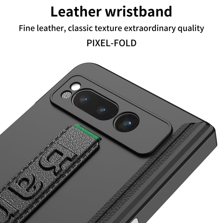 For Google Pixel Fold GKK Integrated Fold Hinge Full Coverage Phone Case with Wrist Strap(Black) - Google Cases by GKK | Online Shopping UK | buy2fix