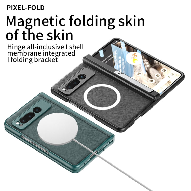 For Google Pixel Fold GKK Integrated Magsafe Fold Hinge Full Coverage Leather Phone Case with Holder(Blue) - Google Cases by GKK | Online Shopping UK | buy2fix