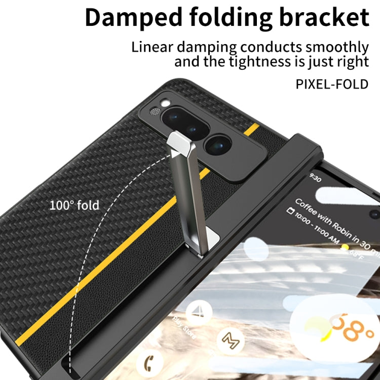 For Google Pixel Fold GKK Integrated Contrast Color Fold Hinge Leather Phone Case with Holder(Yellow) - Google Cases by GKK | Online Shopping UK | buy2fix