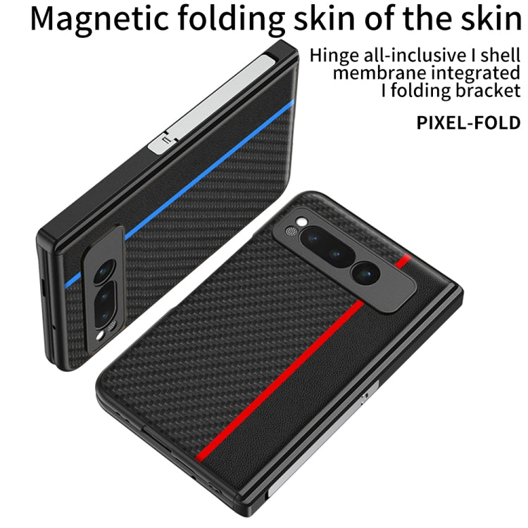 For Google Pixel Fold GKK Integrated Contrast Color Fold Hinge Leather Phone Case with Holder(Yellow) - Google Cases by GKK | Online Shopping UK | buy2fix