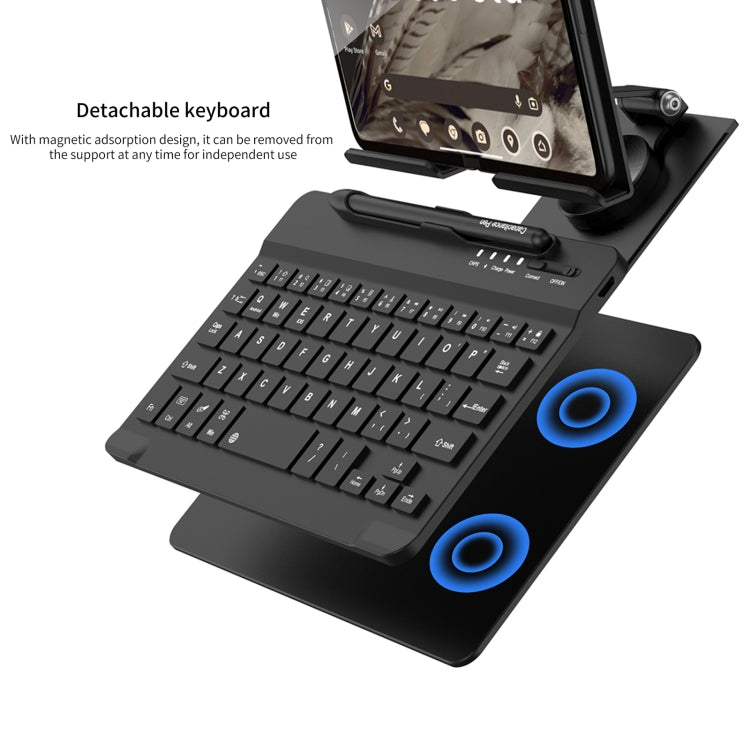 For Google Pixel Fold GKK Folding Bluetooth Keyboard Holder with Pen + Holder + Keyboard + Mouse(Black) - Others Keyboard by GKK | Online Shopping UK | buy2fix