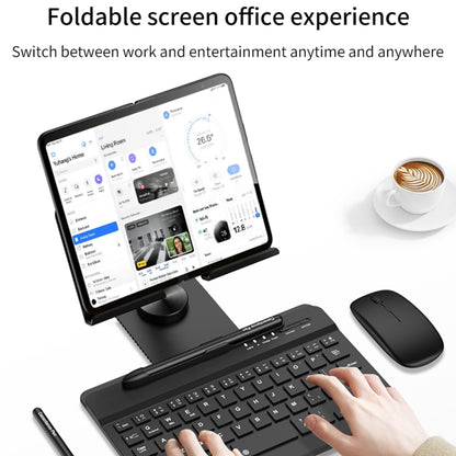 For Google Pixel Fold GKK Folding Bluetooth Keyboard Holder with Pen + Holder + Keyboard + Mouse(Black) - Others Keyboard by GKK | Online Shopping UK | buy2fix