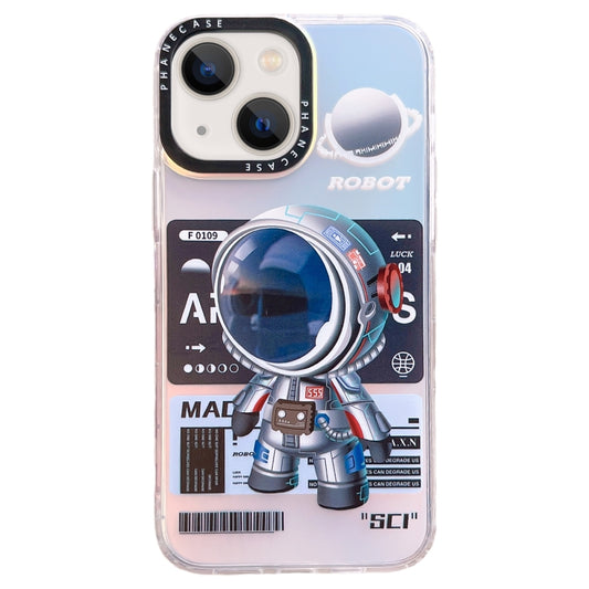 For iPhone 13 Mechanical Astronaut Pattern TPU Phone Case(Blue) - iPhone 13 Cases by buy2fix | Online Shopping UK | buy2fix
