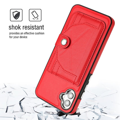 For Samsung Galaxy A04E / F04 / M04 Shockproof Leather Phone Case with Card Holder(Red) - Galaxy Phone Cases by buy2fix | Online Shopping UK | buy2fix