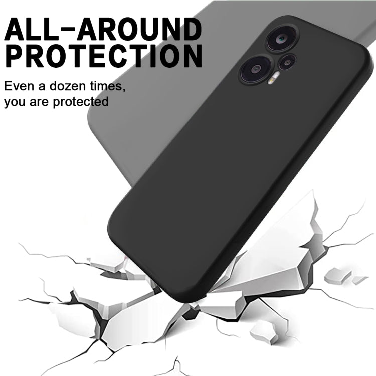 For Xiaomi Poco F5 5G / Note 12 Turbo Pure Color Liquid Silicone Shockproof Phone Case(Black) - Xiaomi Cases by buy2fix | Online Shopping UK | buy2fix