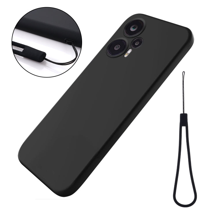 For Xiaomi Poco F5 5G / Note 12 Turbo Pure Color Liquid Silicone Shockproof Phone Case(Black) - Xiaomi Cases by buy2fix | Online Shopping UK | buy2fix