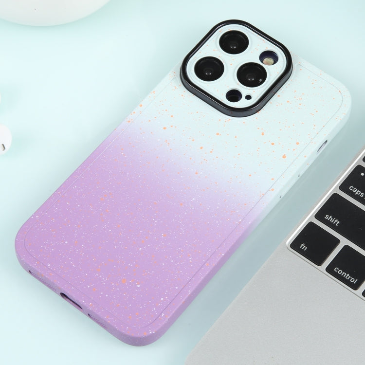 For iPhone 11 Pro Max Gradient Starry Silicone Phone Case with Lens Film(White Purple) - iPhone 11 Pro Max Cases by buy2fix | Online Shopping UK | buy2fix