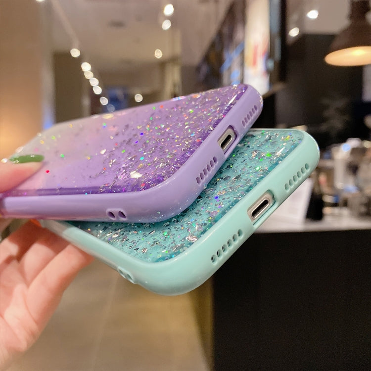 For iPhone 11 Starry Gradient Glitter Powder TPU Phone Case(Yellow) - iPhone 11 Cases by buy2fix | Online Shopping UK | buy2fix