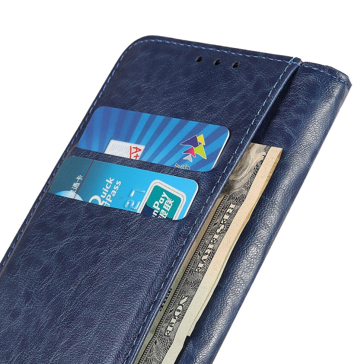 For iPhone 15 Pro Magnetic Crazy Horse Texture Horizontal Flip Leather Phone Case(Blue) - iPhone 15 Pro Cases by buy2fix | Online Shopping UK | buy2fix