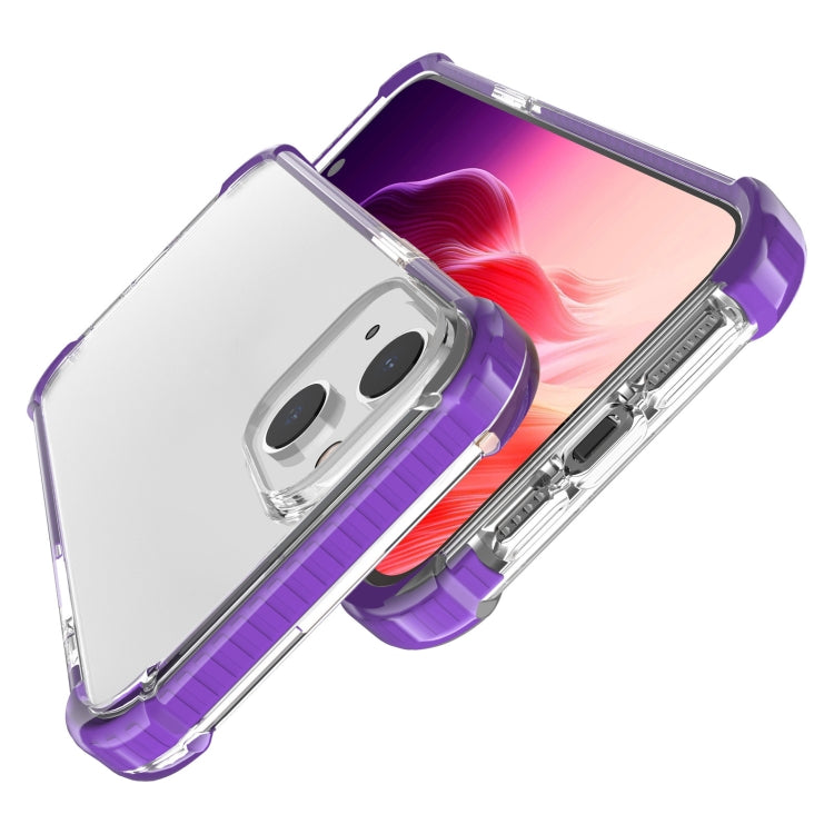 For iPhone 15 Four-corner Shockproof TPU + Acrylic Phone Case(Purple) - iPhone 15 Cases by buy2fix | Online Shopping UK | buy2fix