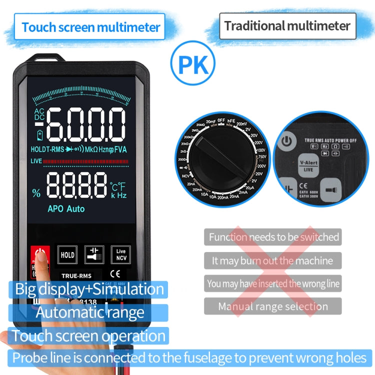 WinAPEX Smart Touch Screen Digital Multimeter, Model:8138 - Digital Multimeter by WinAPEX | Online Shopping UK | buy2fix