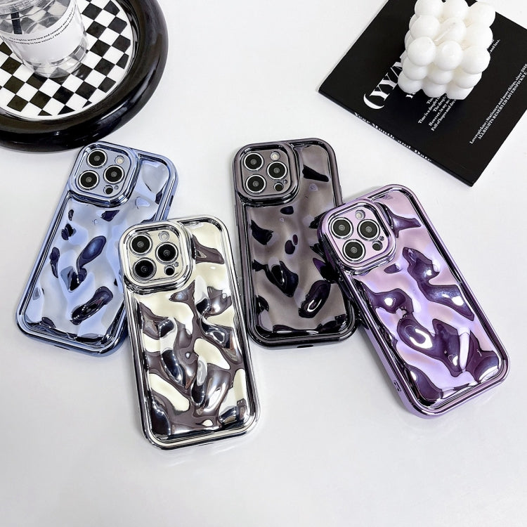 For iPhone 12 Electroplating Meteorite Texture TPU Phone Case(Silver) - iPhone 12 / 12 Pro Cases by buy2fix | Online Shopping UK | buy2fix