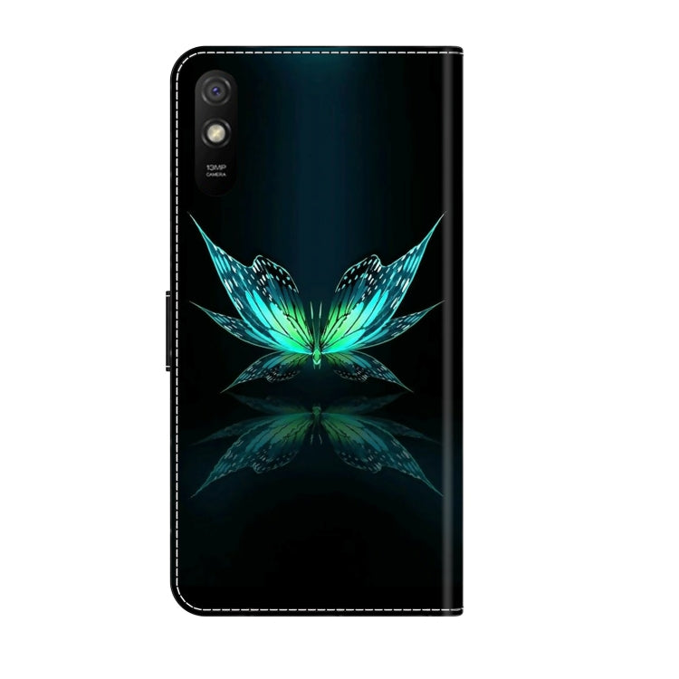 For Xiaomi Redmi 9A Crystal 3D Shockproof Protective Leather Phone Case(Reflection Dutterfly) - Xiaomi Cases by buy2fix | Online Shopping UK | buy2fix