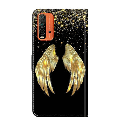 For Xiaomi Redmi 9T Crystal 3D Shockproof Protective Leather Phone Case(Golden Wings) - Xiaomi Cases by buy2fix | Online Shopping UK | buy2fix