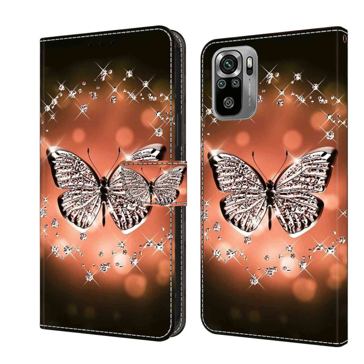For Xiaomi Redmi Note 10 4G Crystal 3D Shockproof Protective Leather Phone Case(Crystal Butterfly) - Xiaomi Cases by buy2fix | Online Shopping UK | buy2fix