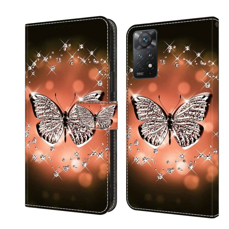 For Xiaomi Redmi Note 11 Pro 5G / 4G Global Crystal 3D Shockproof Protective Leather Phone Case(Crystal Butterfly) - Xiaomi Cases by buy2fix | Online Shopping UK | buy2fix