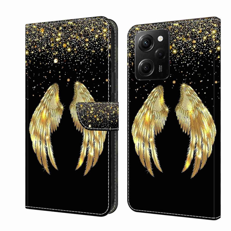 For Xiaomi Redmi Note 12 Pro Global Crystal 3D Shockproof Protective Leather Phone Case(Golden Wings) - Xiaomi Cases by buy2fix | Online Shopping UK | buy2fix