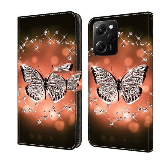 For Xiaomi Redmi Note 12 Pro Global Crystal 3D Shockproof Protective Leather Phone Case(Crystal Butterfly) - Xiaomi Cases by buy2fix | Online Shopping UK | buy2fix