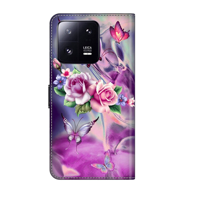 For Xiaomi 13 Pro Crystal 3D Shockproof Protective Leather Phone Case(Butterfly) - 13 Pro Cases by buy2fix | Online Shopping UK | buy2fix